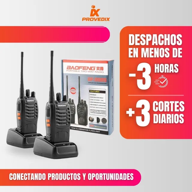 Radio 888s Baofeng Walkietalkie, producto ganador de Provedix para vender en Dropi en Ecuador